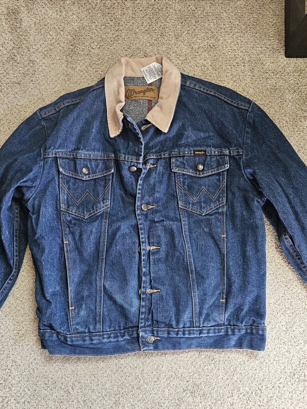 Men's Wrangler Corduroy Blanket Lined Denim Jacket 40